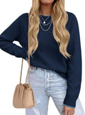 PRETTYGARDEN Womens Crewneck Fall Sweaters Pullover Tops Soft Stretchy Knit,Raglan Long Sleeve,Ribbed Cuffs,Color Block,Casual Daily Outfits,Office Work Clothes,Winter Layering Wear