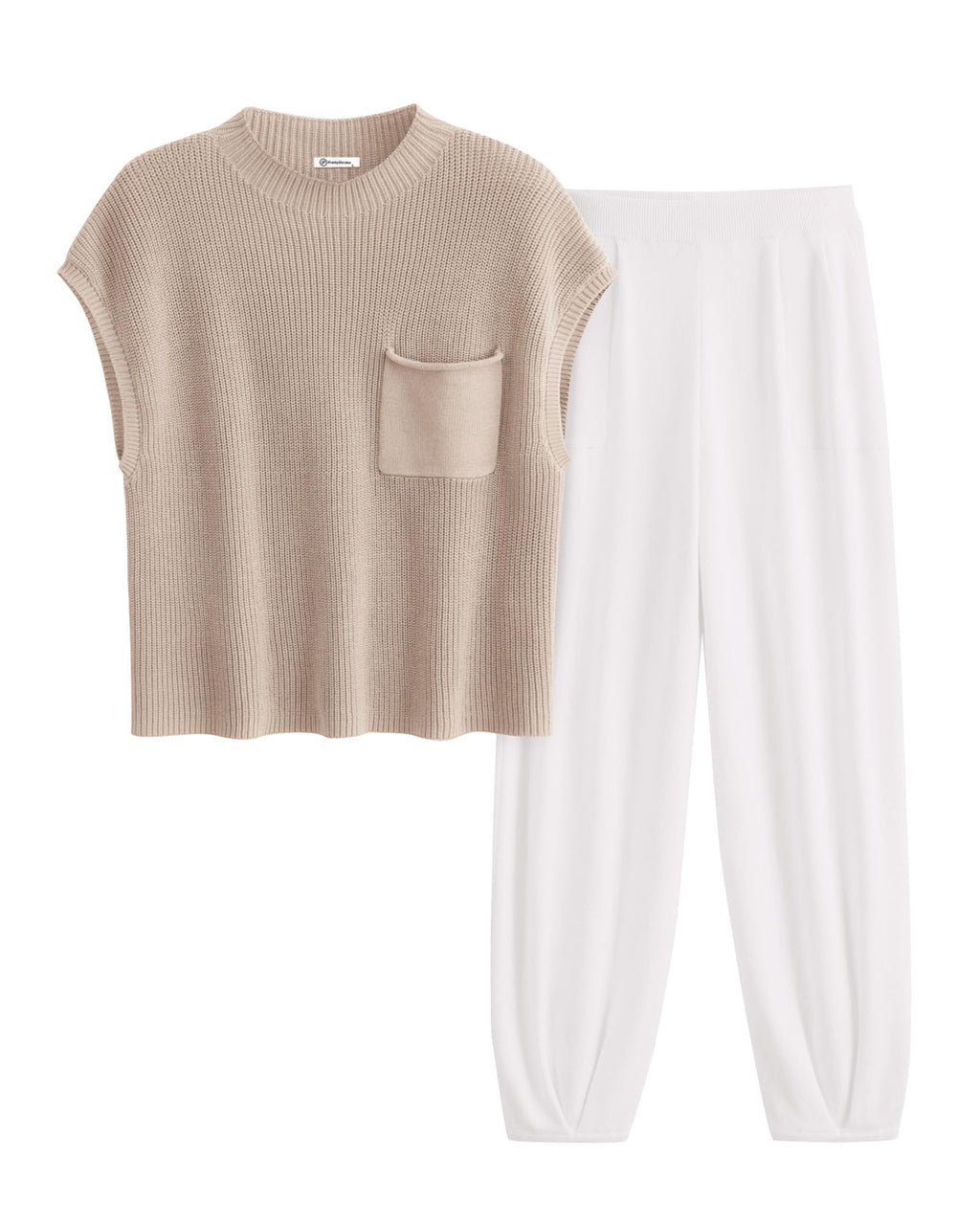 PRETTYGARDEN Womens Two Piece Outfits Sweater Sets Knit Pullover Tops And High Waisted Pants Matching Tracksuit Sweatsuit Set