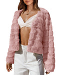 FreshPretty Winter Coats For Women Faux Fur Jacket Soft Long Sleeve Fluffy Open Front Outerwear Fall Outfits