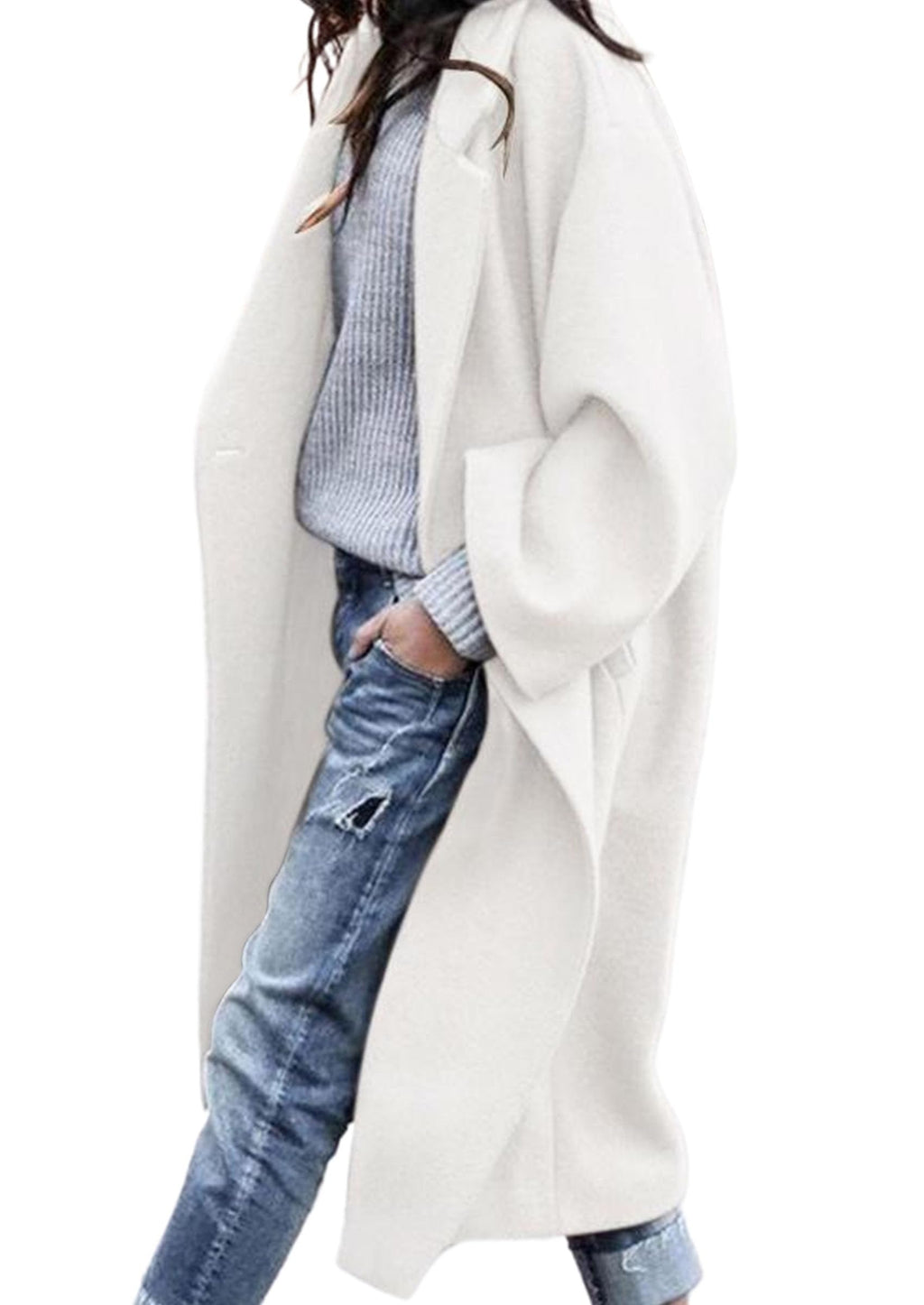 PRETTYGARDEN Womens Winter Coats Trendy Long Sleeve Notch Lapel Button Long Jackets Casual Oversized Vacation Outfits