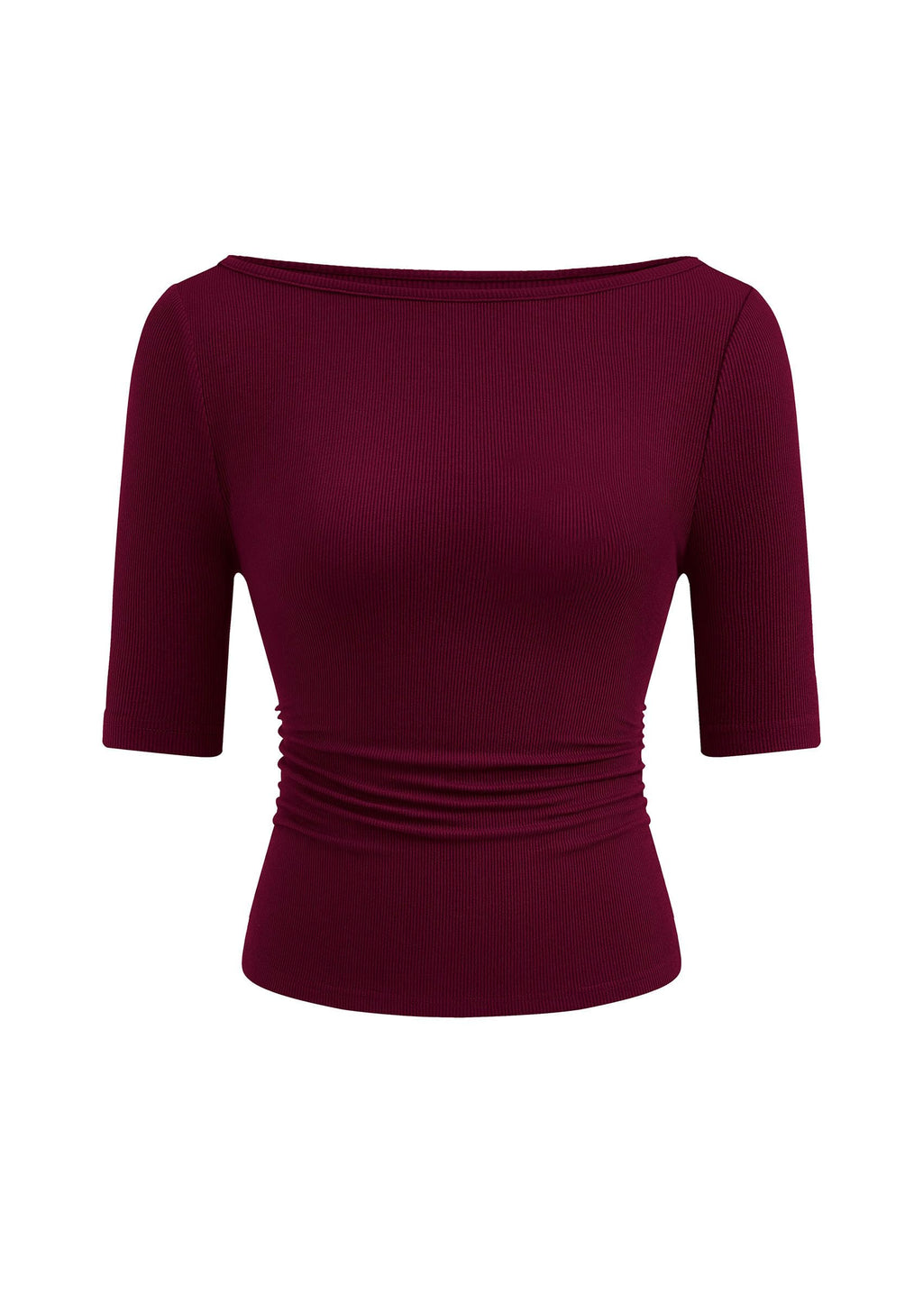 PRETTYGARDEN Womens Summer Short Sleeve Tops Boat Neck Ribbed Knit Slim Fit T Shirt Casual Basic Top Spring Clothes