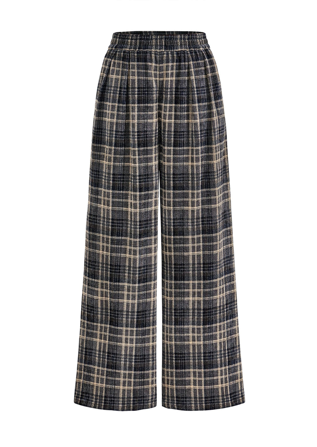 PRETTYGARDEN Casual Women's Pants Elastic Waist Palazzo Long Pajama Wide Leg Trousers Knit Fall Outfits with Pockets