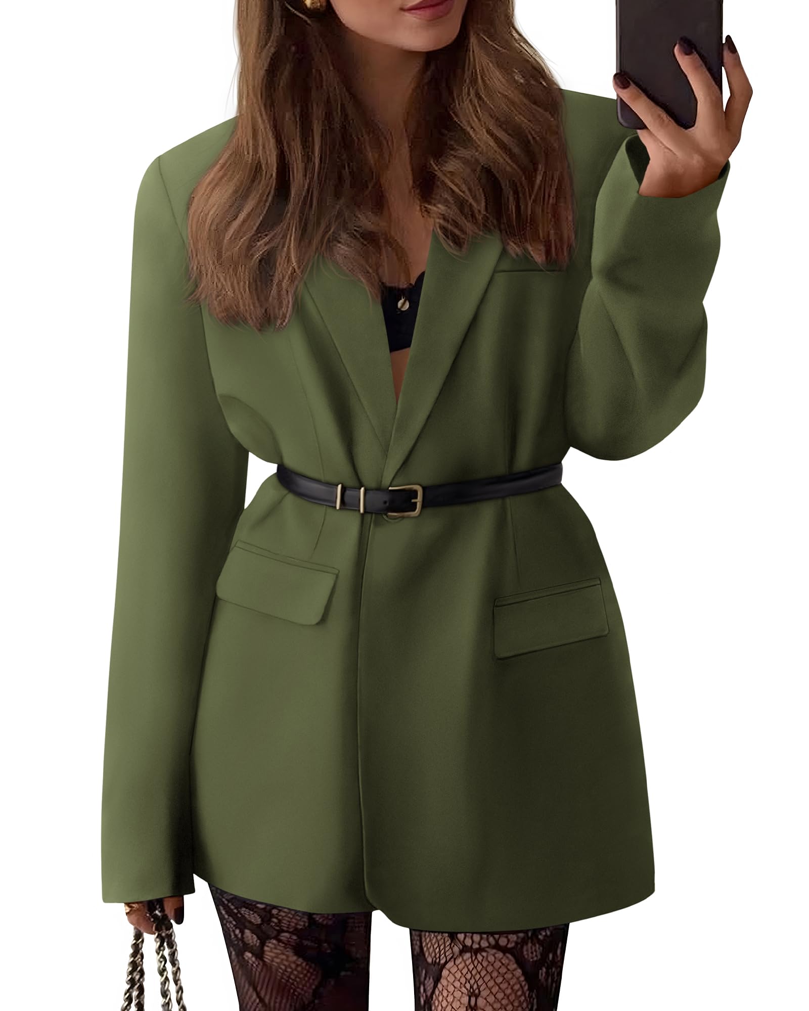 BTFBM Blazers for Women Spring Business Casual Clothes Open Front Oversized Winter Coats Work Office Suit Jackets
