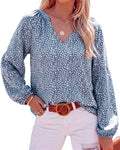 BTFBM Blouses for Women Dressy Casual Floral Summer Boho Tops V Neck Lightweight Long Sleeve Shirts Spring Clothes