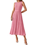 BTFBM Summer Maxi Dresses for Women Strapless Ruched Tube Top Beach Vacation Spring Wedding Guest Dress Pockets