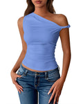 FreshPretty Off The Shoulder Tops for Women Cute Summer Casual Sleeveless Slim Fit y2k Spring Outfits Going Out Tank Top