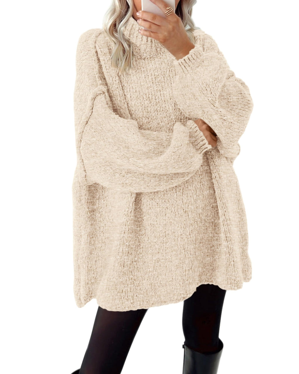 BTFBM Sweaters for Women Fall Long Sleeve Mock Neck Cable Knit Oversized Sweater Pullover Tops Thick Winter Clothes