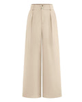 BTFBM Women Wide Leg Dress Pants High Waisted Button Pleated Business Casual Trousers Office Work Palazzo Pants