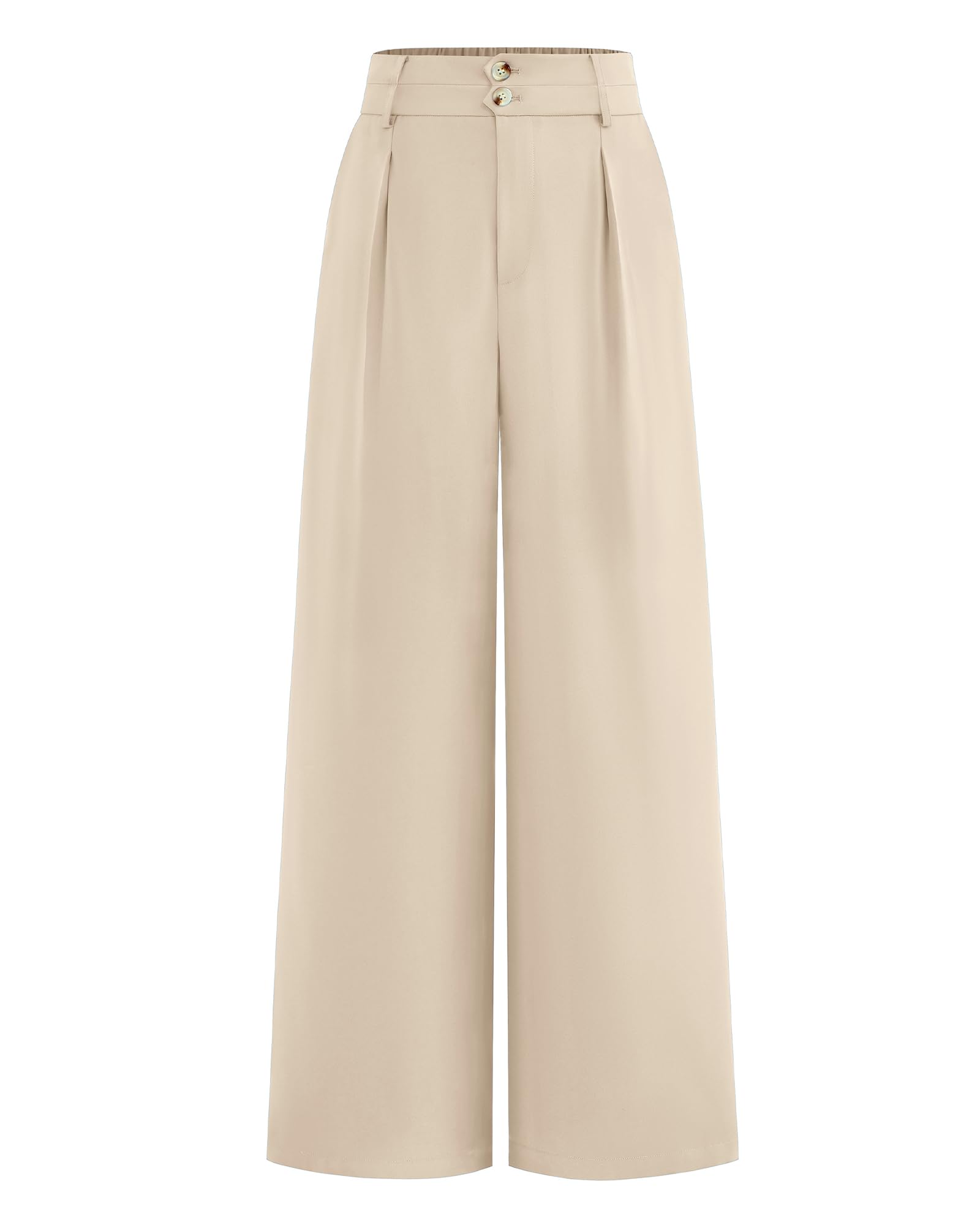 BTFBM Women Wide Leg Dress Pants High Waisted Button Pleated Business Casual Trousers Office Work Palazzo Pants