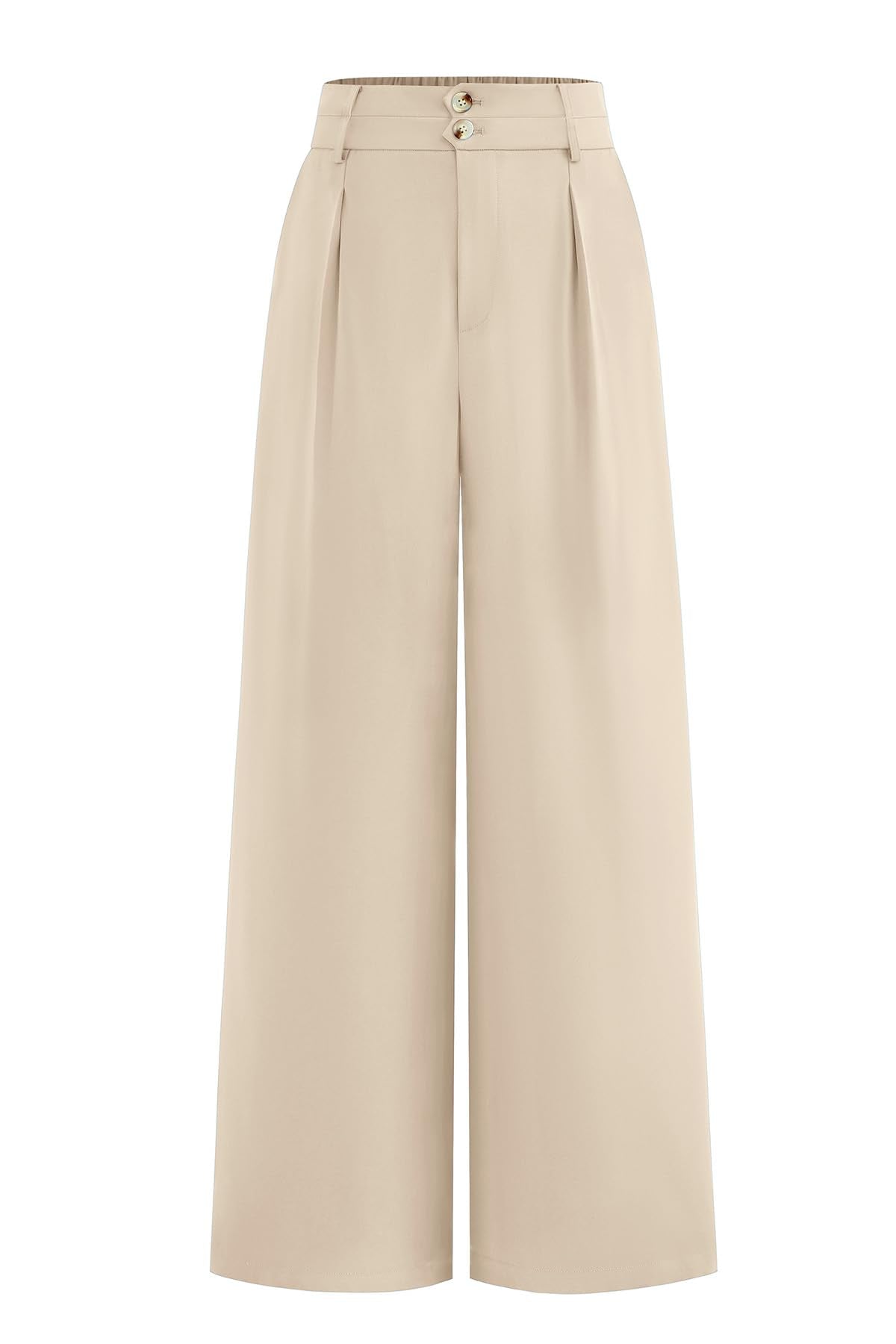 FreshPretty Women Wide Leg Dress Pants High Waist Work Trousers Button Pleated Slacks Palazzo Pants Business Casual Outfits