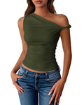 FreshPretty Off The Shoulder Tops for Women Cute Summer Casual Sleeveless Slim Fit y2k Spring Outfits Going Out Tank Top
