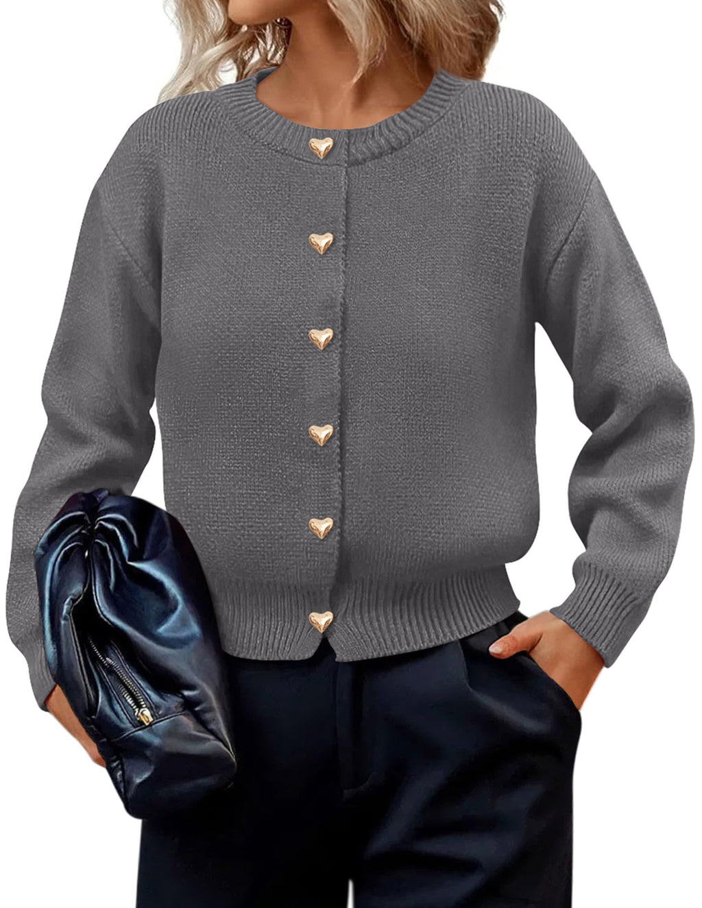 PRETTYGARDEN Cardigan for Women Fall Fashion Long Sleeve Trendy Button Down Work Office Sweaters Cute Winter Jacket