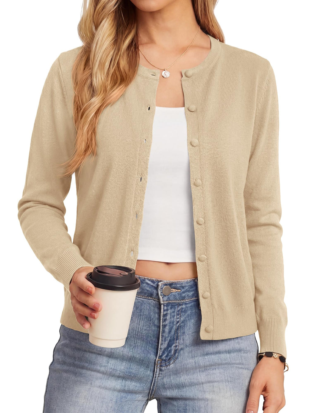 BTFBM Cardigan Sweaters for Women Lightweight Sweater Button Down Casual Knit Shrugs Tops Spring Fashion Clothing