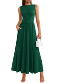 PRETTYGARDEN Summer Maxi Dresses for Women Sleeveless A Line Flowy Long Casual Sundress Wedding Guest Fashion Clothing