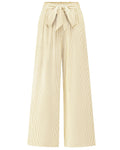 FreshPretty Palazzo Pants for Women  Fall Striped Flowy Tie Knot Wide Leg High Waist Dressy Casual Work Pants Trousers
