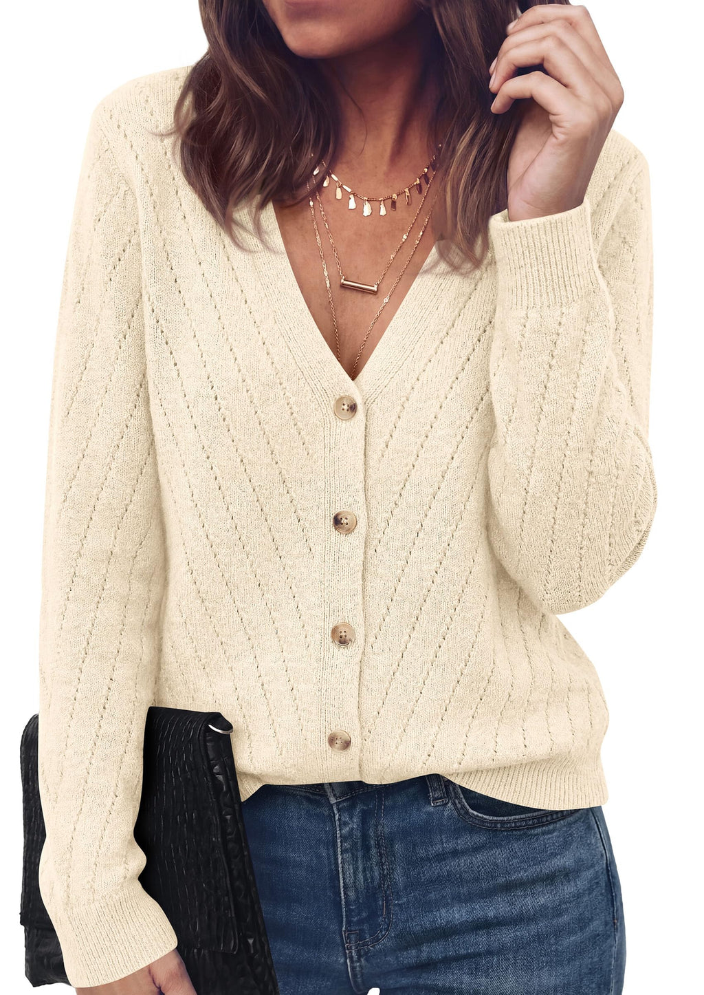 PRETTYGARDEN Women's Cozy Cardigan Sweater with Button