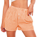 PRETTYGARDEN Womens Shorts Boxers Summer Gingham Pajama Lounge Sleep Y2K Plaid Pj Shorts Beach Bottoms