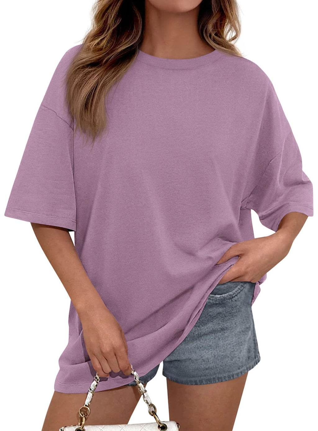 PRETTYGARDEN Women's Spring Going Out Tops Casual Short Sleeve Crewneck Loose Fit Basic Cute Tee Shirts Summer Outfits