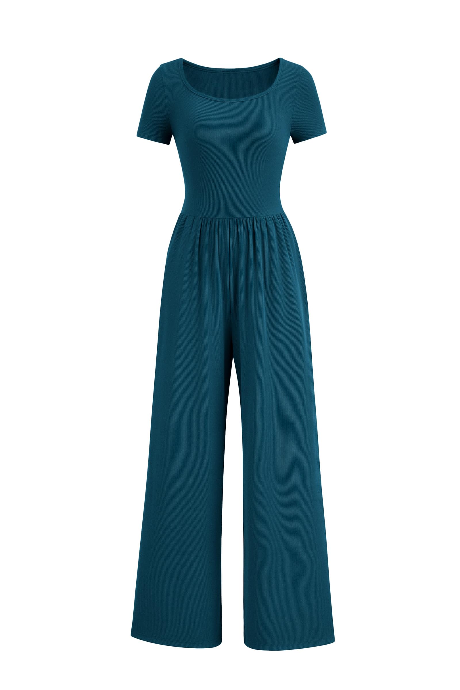 PRETTYGARDEN Women's Summer One Piece Jumpsuits Dressy Casual Short Sleeve Square Neck Wide Leg Rompers Travel Outfit Clothes