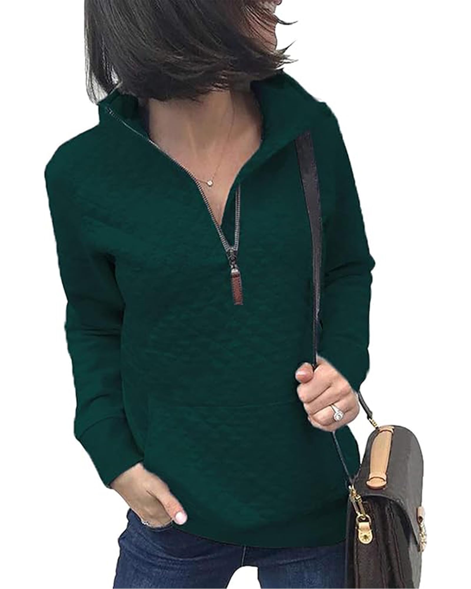 BTFBM Women Fashion Quilted Pattern Lightweight Zipper Long Sleeve Plain Casual Ladies Sweatshirts Pullovers Shirts Tops