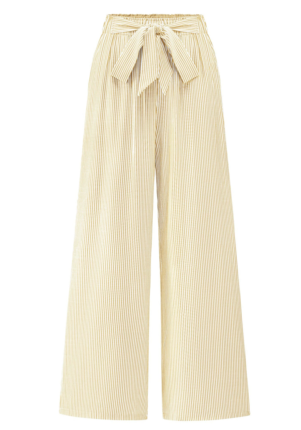 BTFBM Pants for Women Spring Clothes Striped High Waist Tie Knot Dressy Casual Wide Leg Palazzo Work Trousers Pants