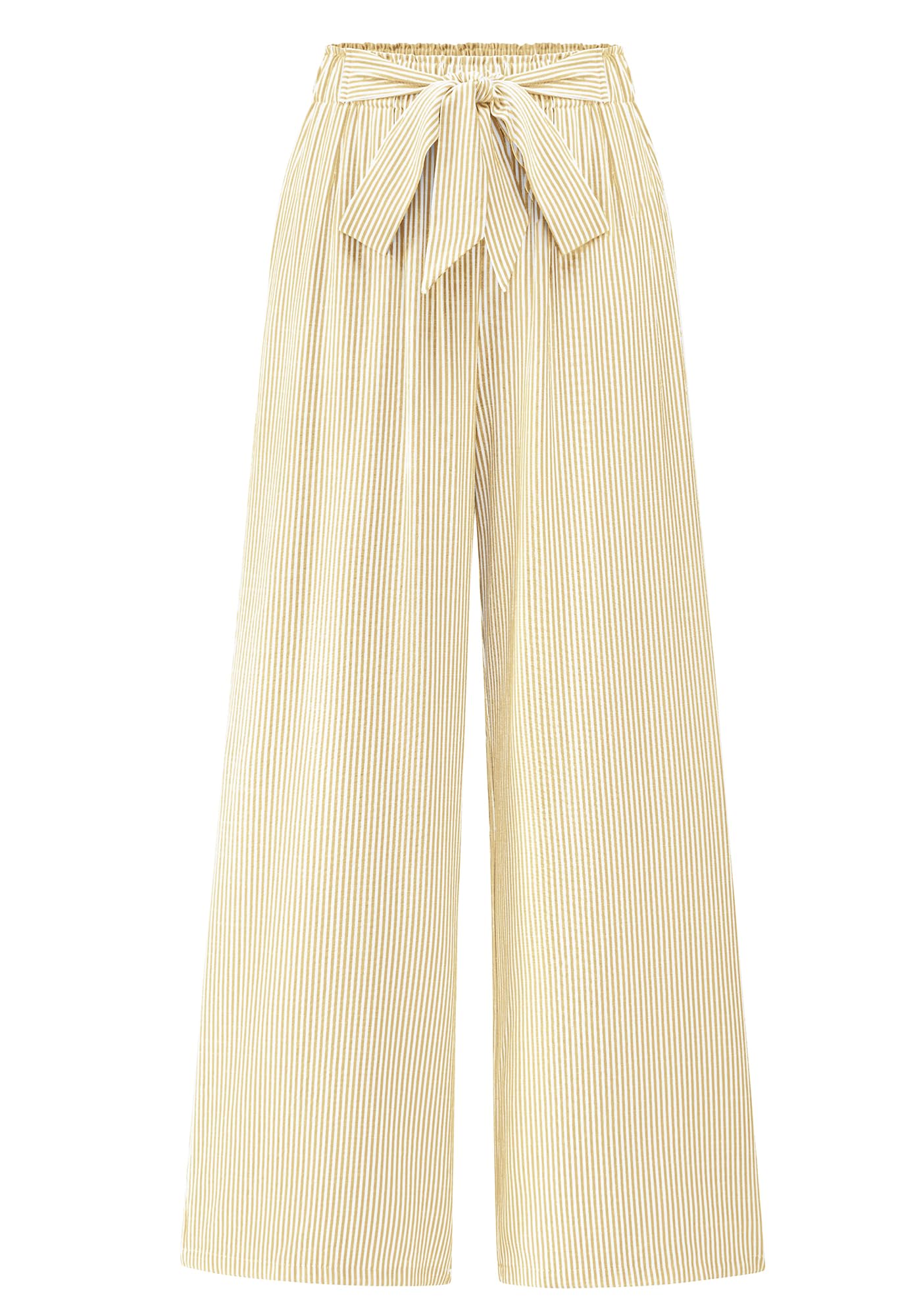 BTFBM Pants for Women Spring Clothes Striped High Waist Tie Knot Dressy Casual Wide Leg Palazzo Work Trousers Pants