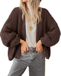 BTFBM Cardigan Sweaters for Women Fall Fashion Clothes | No Button No Pocket Design, Chunky Knit Open Front Cardigans, Ribbed Cuff Long Sleeve Sweater, Loose Winter Coat Clothing