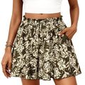 PRETTYGARDEN Women's Flowy Shorts Summer Fashion Beach Vacation Clothes Casual High Waist Wide Leg Ruffle Shorts