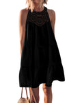 PRETTYGARDEN  Women Summer Dresses Casual Spring Clothes Sleeveless Halter Neck A-Line Tiered Mini Dress Beach Sundress