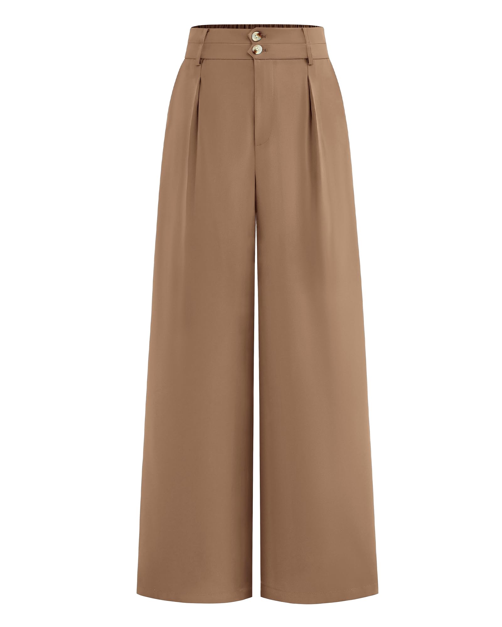 BTFBM Women Wide Leg Dress Pants High Waisted Button Pleated Business Casual Trousers Office Work Palazzo Pants