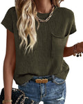 FreshPretty Spring Summer Short Sleeve Sweater for Women Casual Sweater Vest Cotton Knit Pullover Tank Tops Fashion Clothing
