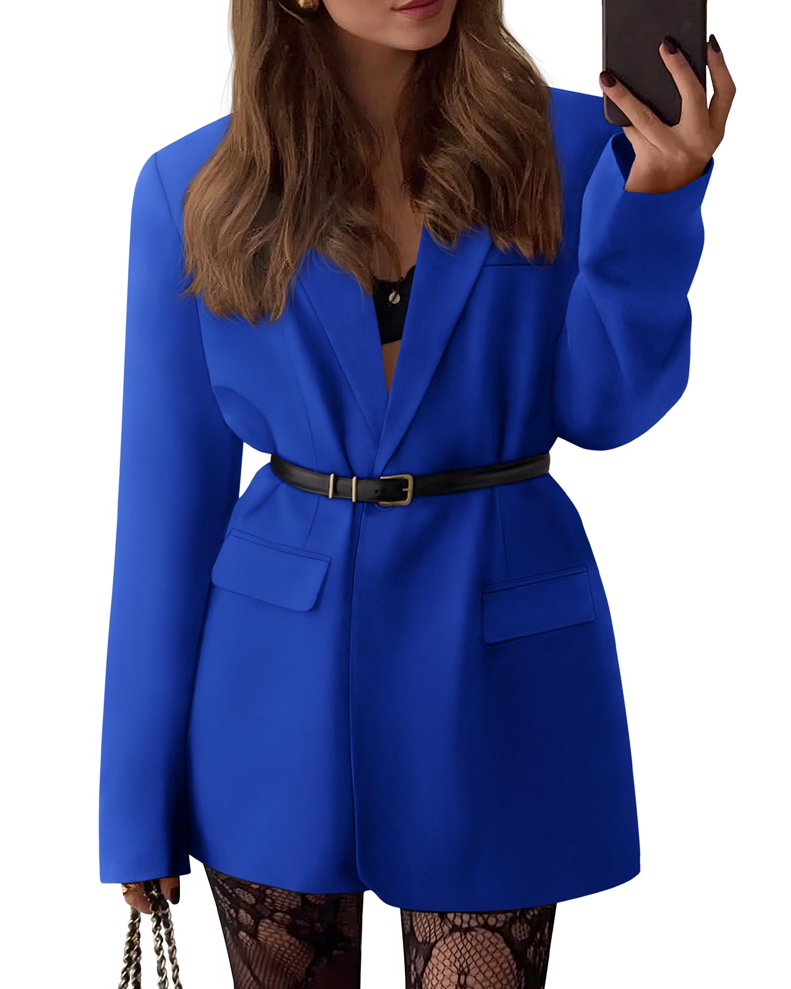 BTFBM Blazers for Women Spring Business Casual Clothes Open Front Oversized Winter Coats Work Office Suit Jackets