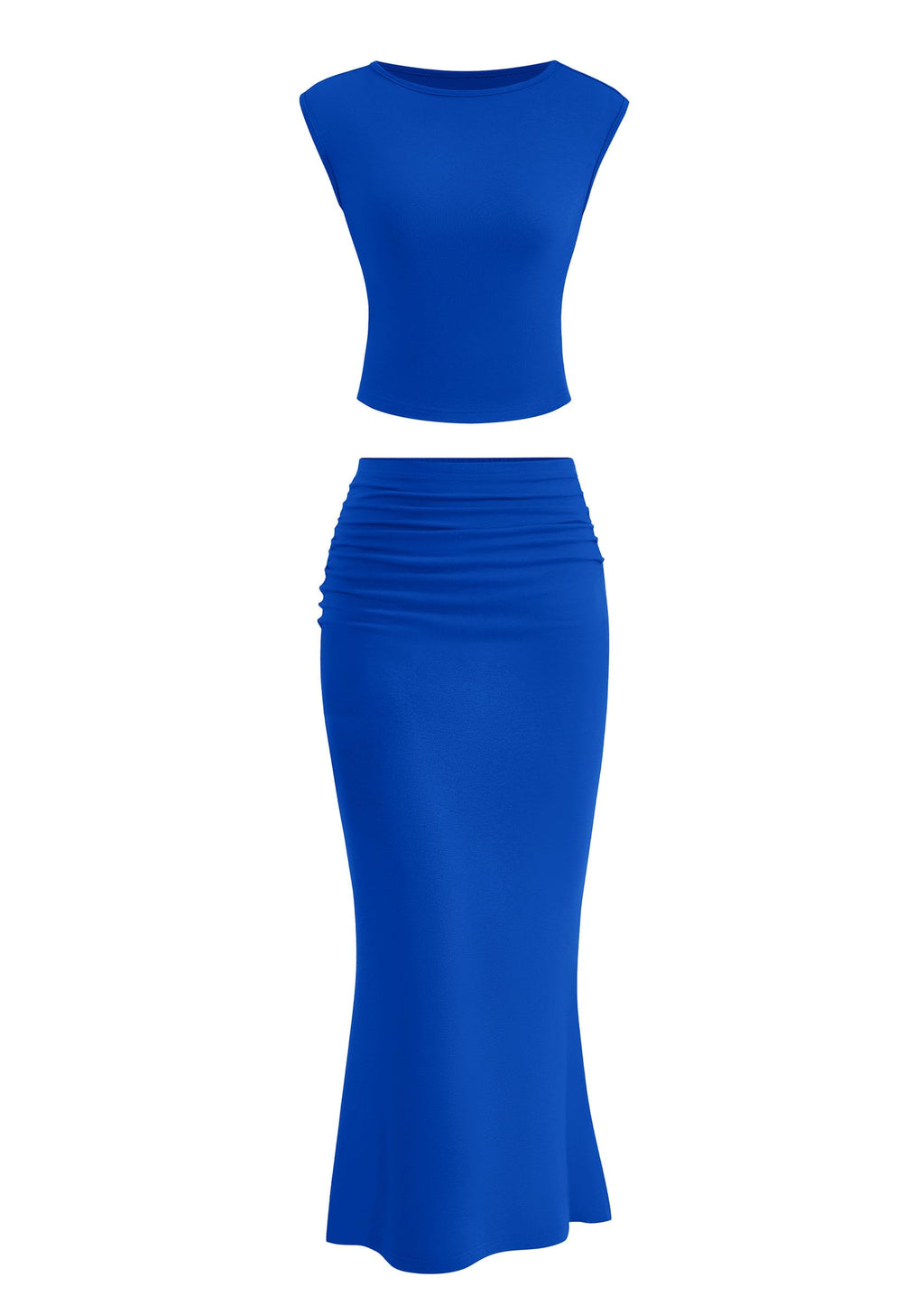 PRETTYGARDEN Skirt Sets Women 2 Piece Outfits Summer Outfits Going Out Crop Tops Long Maxi Skirts Beach Vacation Clothes