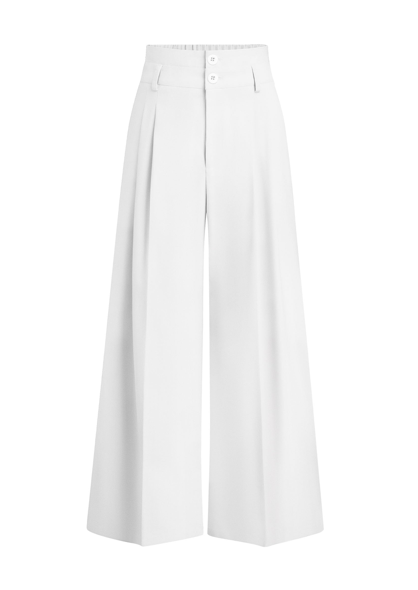 PRETTYGARDEN Womens Spring Wide Leg Palazzo Pants Trendy Loose Button High Waist Pleated Work Business Casual Trousers