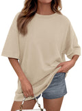 PRETTYGARDEN Women's Spring Going Out Tops Casual Short Sleeve Crewneck Loose Fit Basic Cute Tee Shirts Summer Outfits