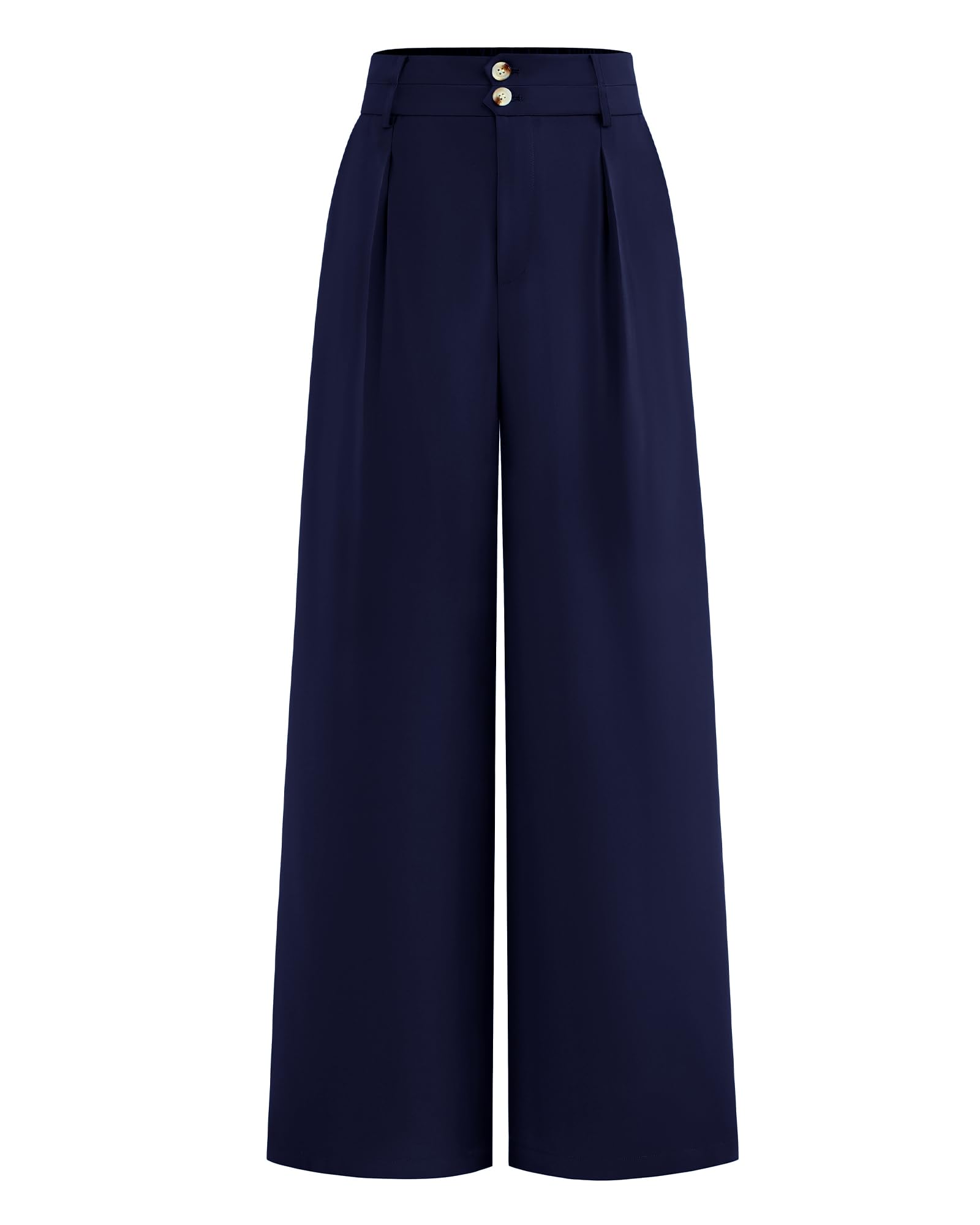 BTFBM Women Wide Leg Dress Pants High Waisted Button Pleated Business Casual Trousers Office Work Palazzo Pants