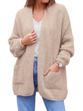 FreshPretty Cardigan Sweaters for Women 2026 Fall Clothes with Pockets,Lightweight Open Front Womens Jacket,Long Sleeve Trendy Fashion Clothing,Soft Loose Knit Business Casual Outfits