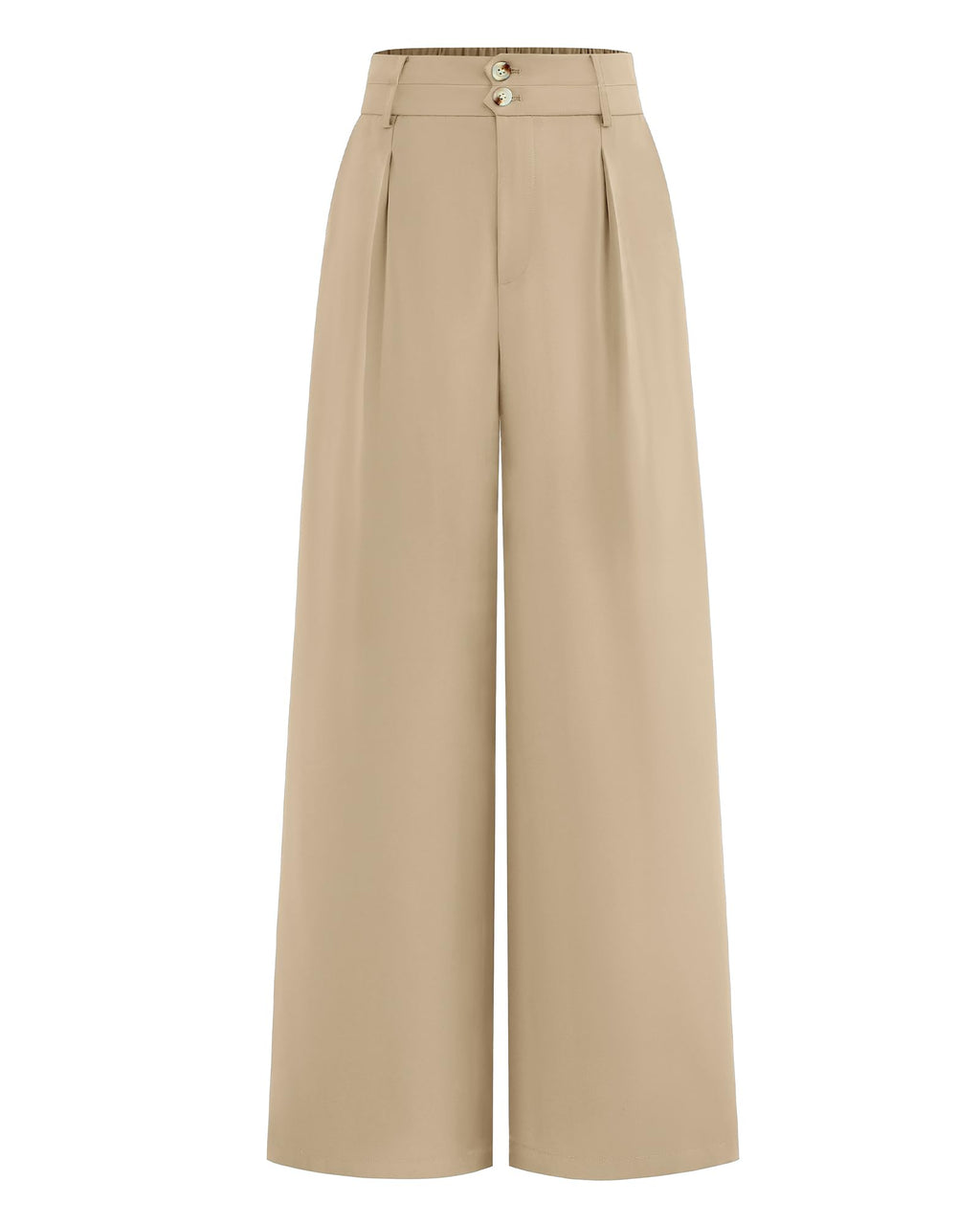 BTFBM Women Wide Leg Dress Pants High Waisted Button Pleated Business Casual Trousers Office Work Palazzo Pants