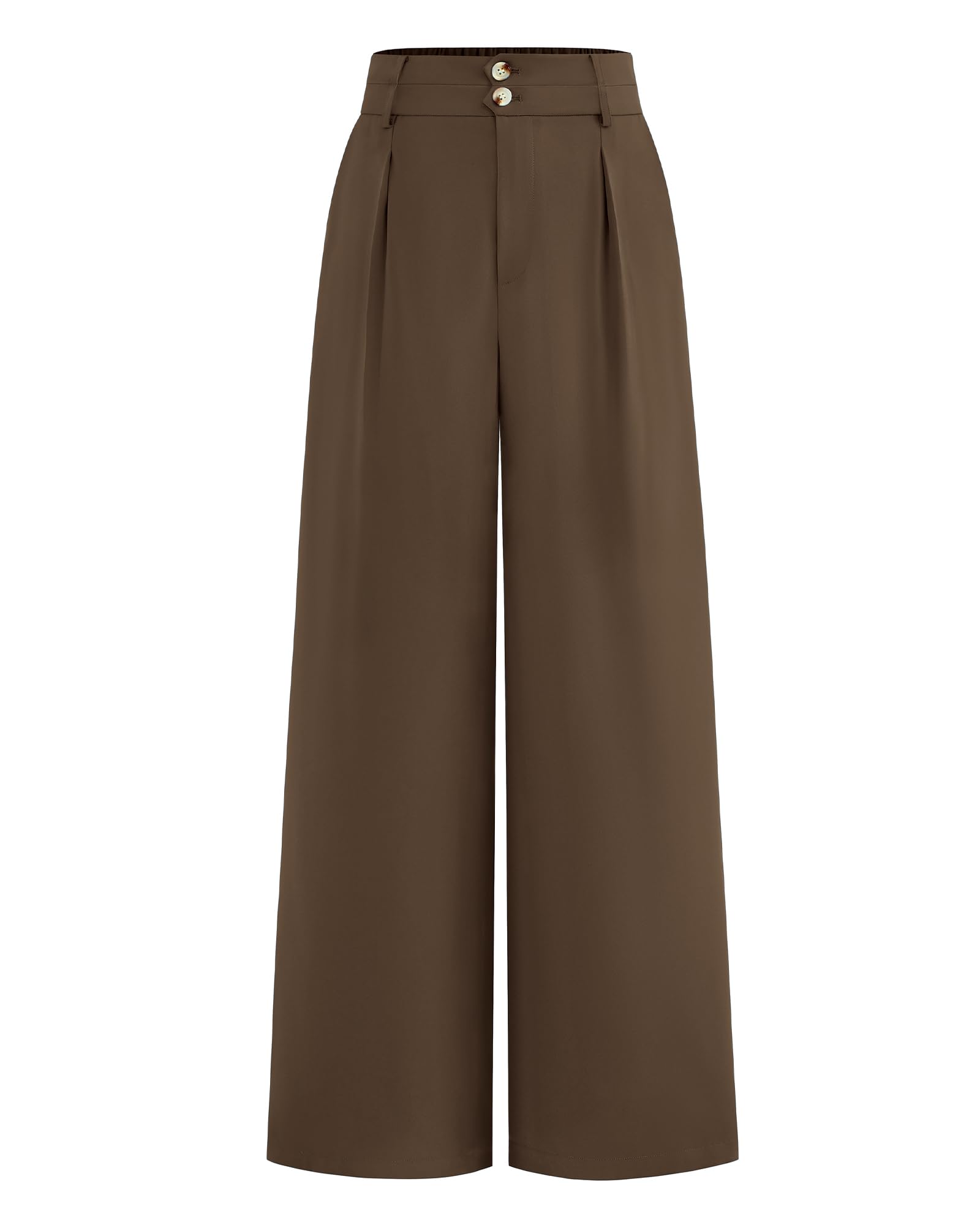 BTFBM Women Wide Leg Dress Pants High Waisted Button Pleated Business Casual Trousers Office Work Palazzo Pants