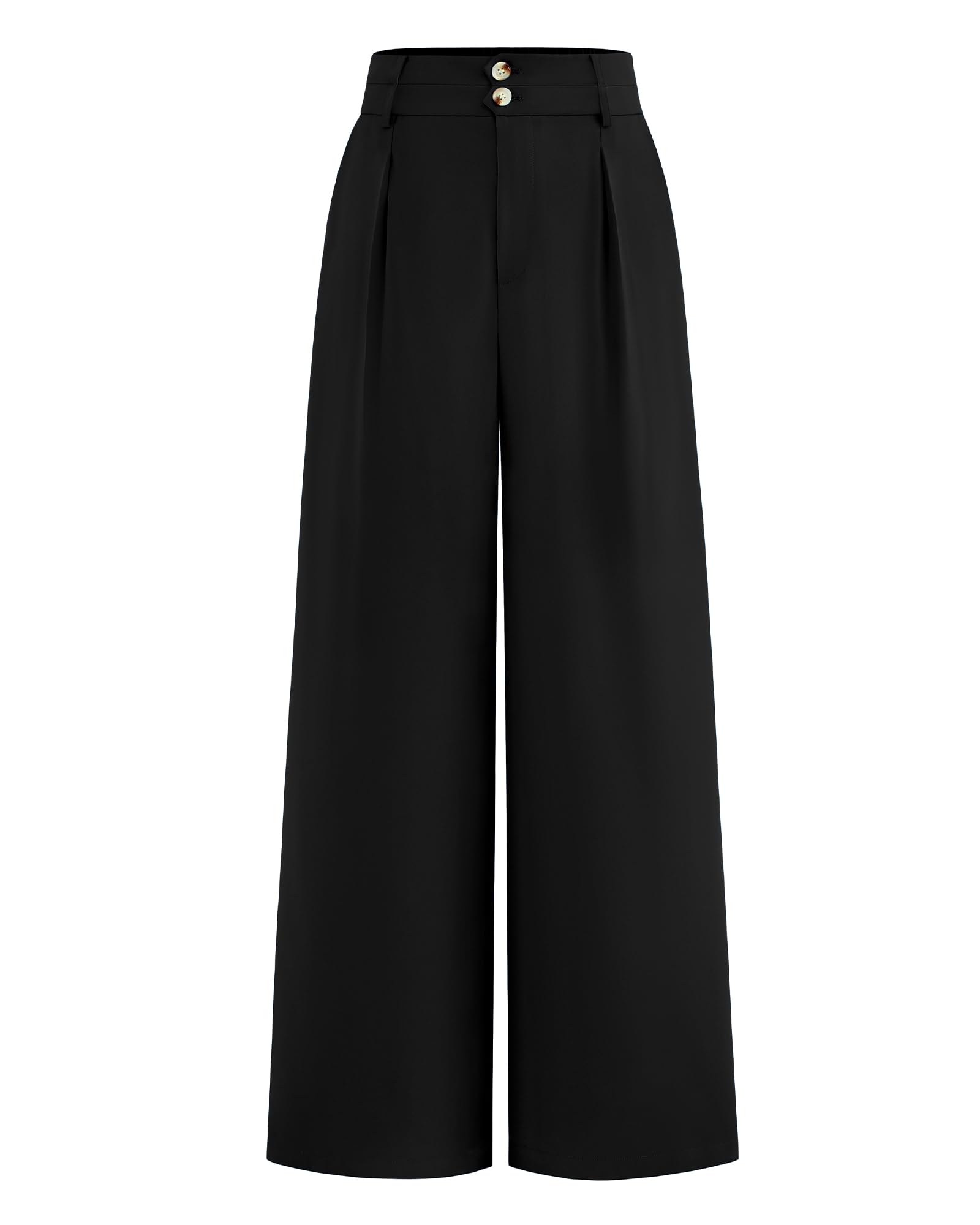 BTFBM Women Wide Leg Dress Pants High Waisted Button Pleated Business Casual Trousers Office Work Palazzo Pants