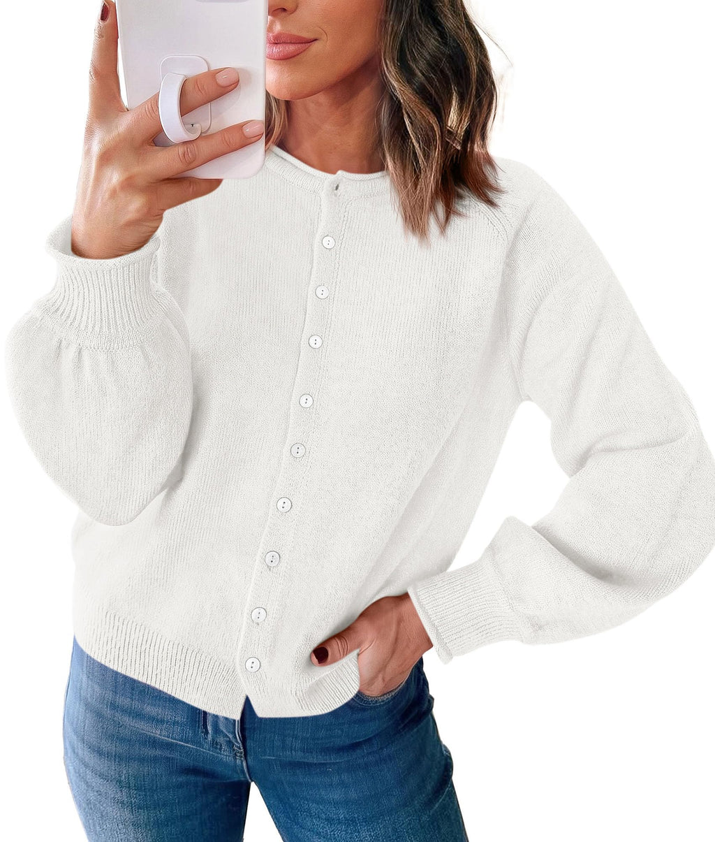 PRETTYGARDEN Women's Knit Cardigan Lightweight Cozy Sweaters Comfy Long Sleeve Work Tops, Button Down Shirts, Rolled Edges, Casual Fall Clothes for Going Out, Holiday, Winter Layering