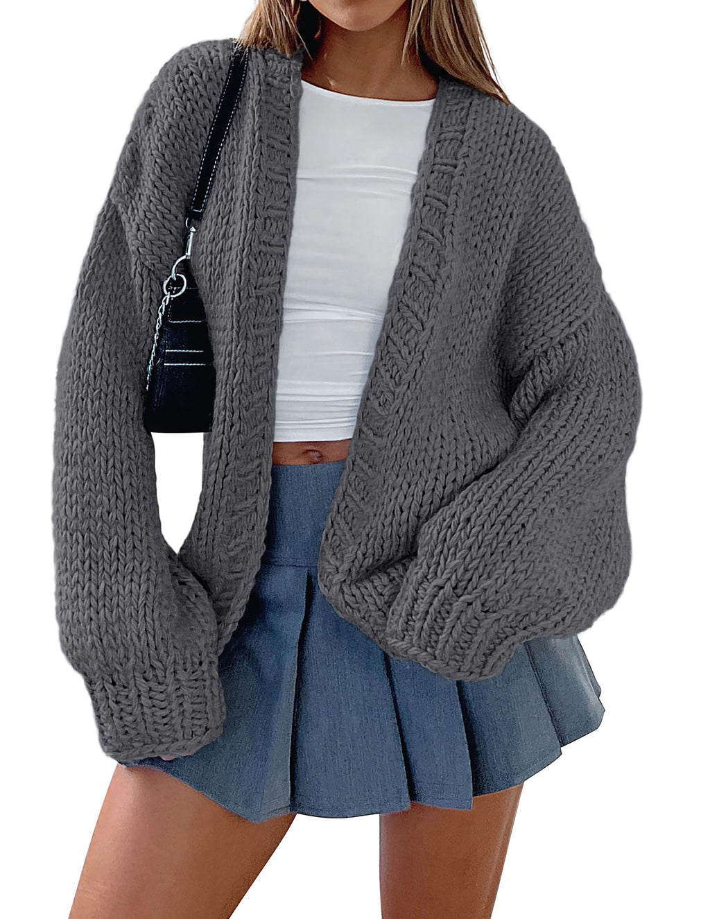 PRETTYGARDEN Cardigan Sweaters for Women Trendy Fall Fashion Long Sleeve Chunky Knit Cardigans Winter Clothing Outfits