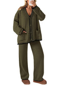 PRETTYGARDEN Lounge Sets for Women Fall Loungewear 2 Piece Outfits Cardigan Sweaters Track Suit Matching Winter Clothing