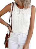 FreshPretty Crochet Tops for Women Sleeveless Knit Sweater Vest Tank Top Summer Spring Cover Ups Beach Vacation Clothes