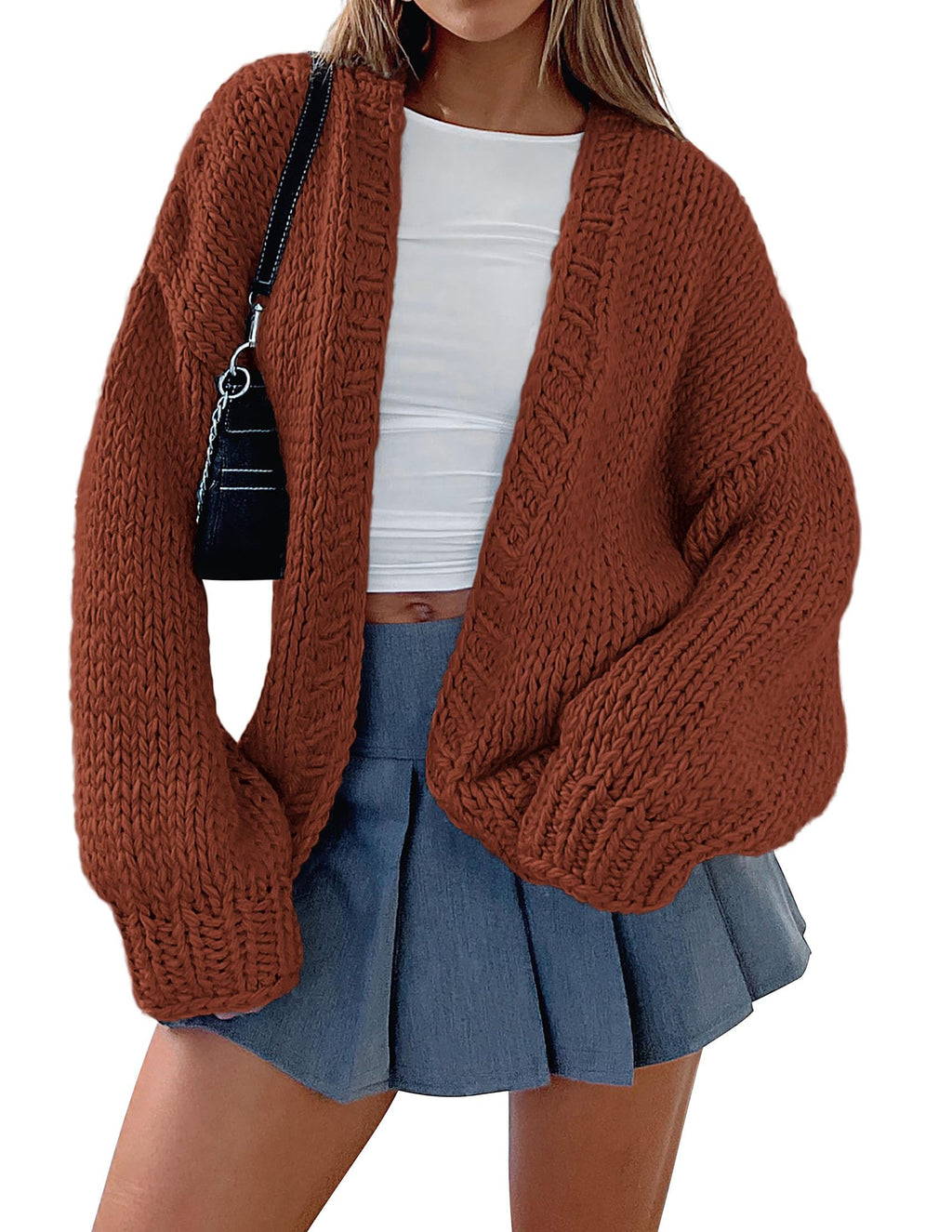PRETTYGARDEN Cardigan Sweaters for Women Trendy Fall Fashion Long Sleeve Chunky Knit Cardigans Winter Clothing Outfits