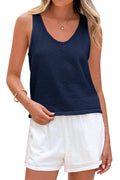 FreshPretty Women Summer Tank Tops Basic Sleeveless V Neck Lightweight Knit Beach Vacation Clothes Going Out Top