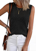 FreshPretty Sweater Vest Women Crochet Tank Tops Spring Summer Sleeveless Knit Pullover Beach Cover Up Vacation Outfits