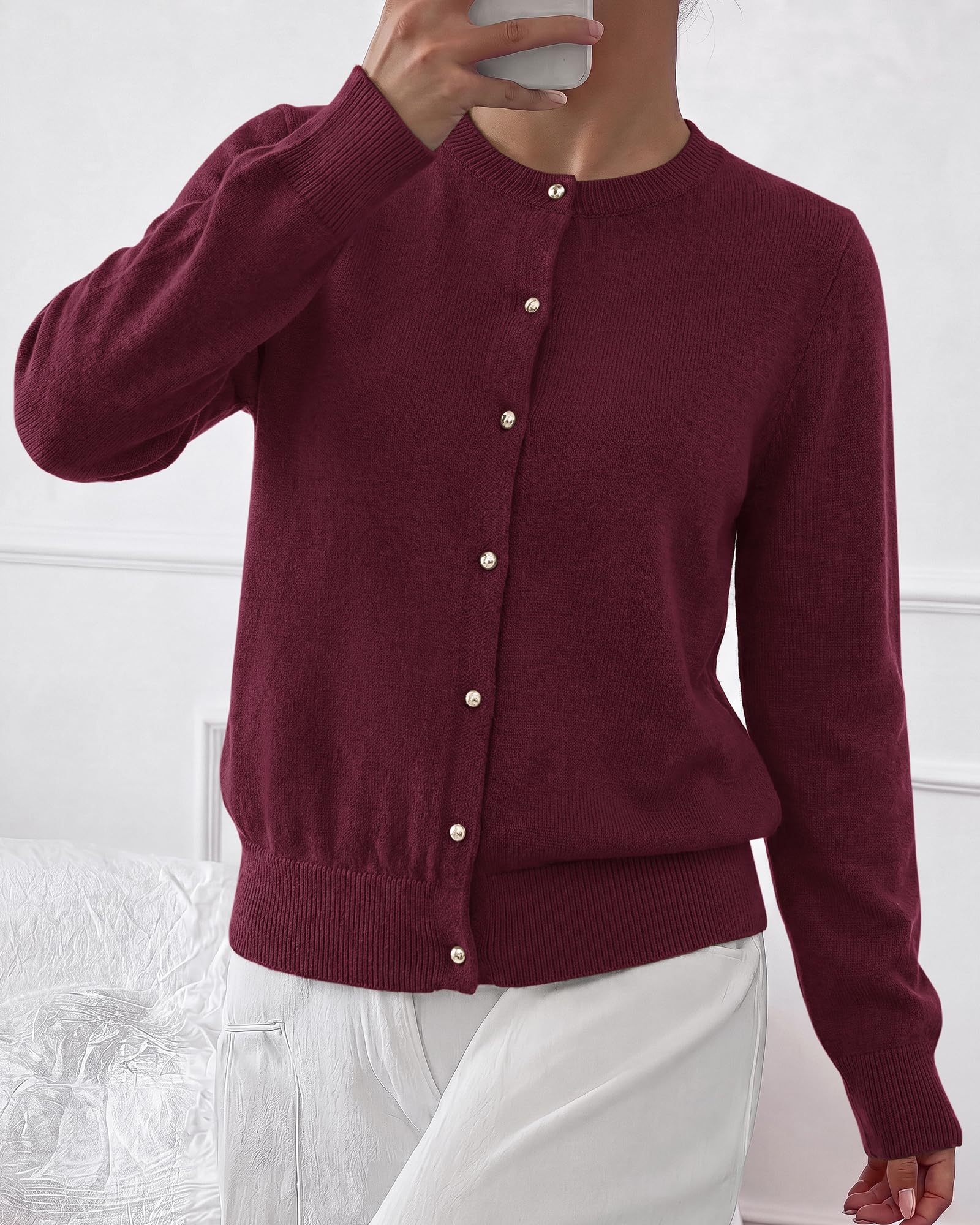 BTFBM Button Cardigan Sweaters for Women Fall Clothes Ribbed Knit Open Front Cardigan, Long Sleeve Sweater, Cozy Soft Stretchy Outerwear, Relaxed Fit, Trendy Winter Outfits