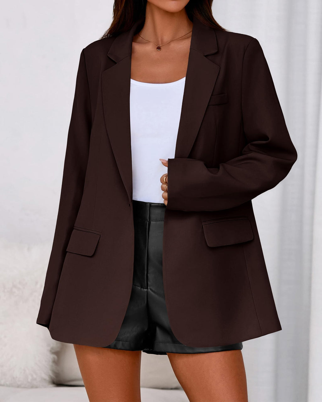 BTFBM Blazers for Women Spring Business Casual Clothes Open Front Oversized Winter Coats Work Office Suit Jackets