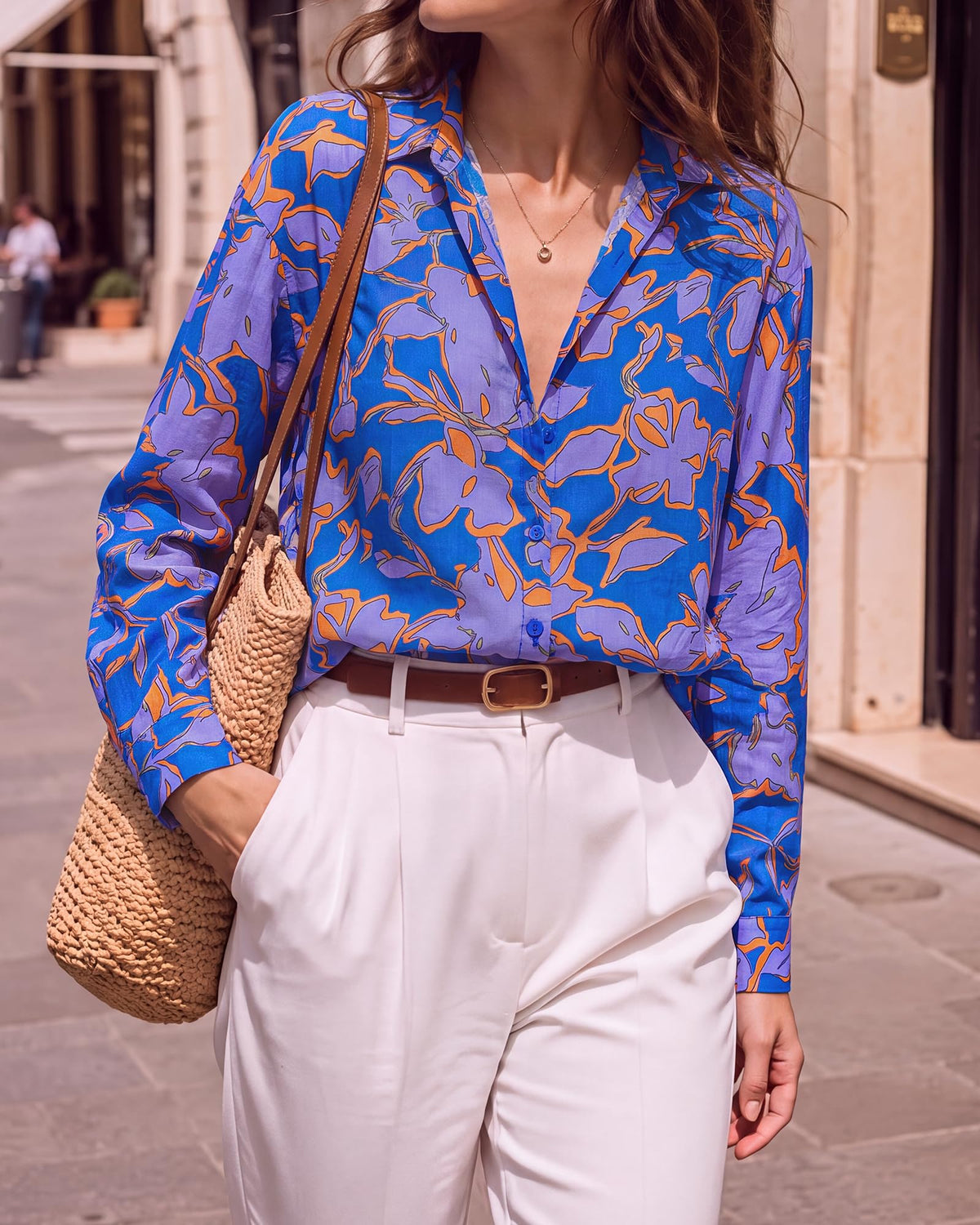 BTFBM Womens Blouses Dressy Casual Floral Long Sleeve Shirts Polka Dot Tops Classic Lapel Collar,Button Cuffs,V Neck Button Down Shirt,Business Casual Outfits,Early Fall Fashion Clothing Trendy